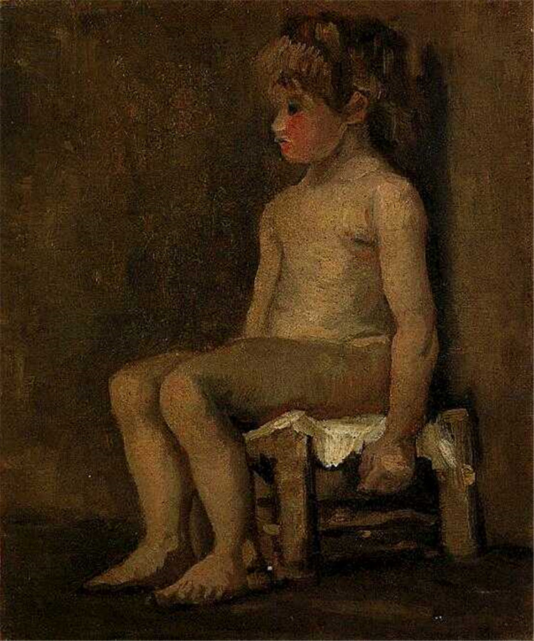 Nude Study Of A Little Girl, Seated Van Gogh Oil Painting